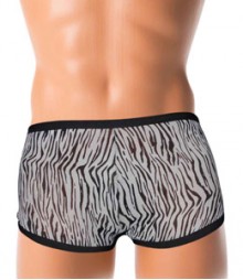 Free Size Italian Lycra Boxers Underwear D-038-Black-Stripe-Net