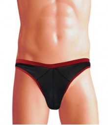 Free Size Italian Lycra Briefs Underwear B-168-Black-With-Red-Belt