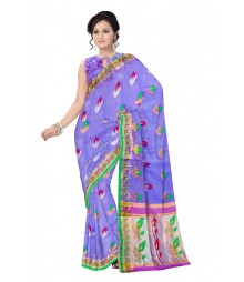 Blue Traditional Banarasi Motifs Designer Silk Saree ODA016