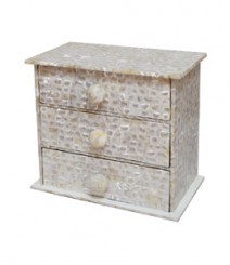 Chest of 3 Drawers of White Mother of Pearl OH-CODRS3