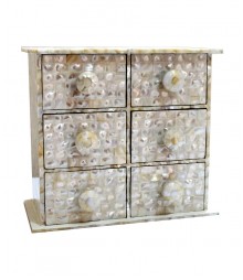 Chest of 6 Drawers of White Mother of Pearl OH-CODRS6