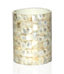 ToothBrusg Holder / Glass / Tumbler of White Mother of Pearl OH-GRS