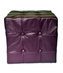 Buy Purple Togo Leatherette Pouf Online - IND-PF-001