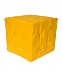 Buy Yellow Togo Leatherette Pouf Online - IND-PF-002