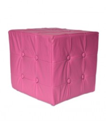 Buy Pink Togo Leatherette Pouf Online - IND-PF-003