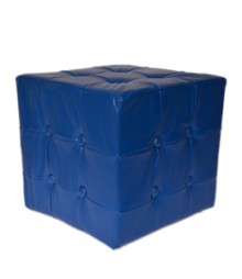Buy Blue Togo Leatherette Pouf Online - IND-PF-004