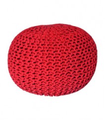 Buy Red Gola Cotton Pouf Online - IND-PF-006