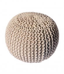 Buy Beige Gola Cotton Pouf Online - IND-PF-009