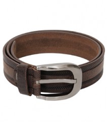 Genuine Leather Brown Dotted Design Belt B-1263