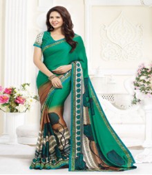 Beautiful Green coloured Faux Georgette Ethnic Casual Wear Saree