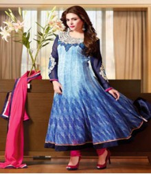 Charming Blue coloured Pure Georgette Salwar Kameez