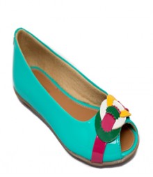 Turquoise Casual Peeptoes Ahj602gn