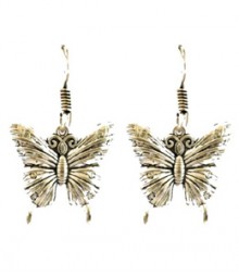 Cute Butterfly Hoops FAAPER15 Earrings Made from German Silver