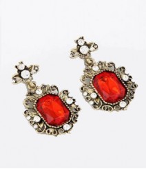 The Royal Gemstone Earrings - Red FSNV38