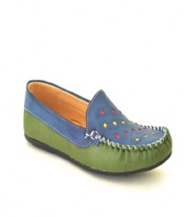 Olive-Blue Casual/Daily Loafers