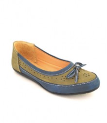 Flat Casual/Daily Ballerinas Olive-Blue