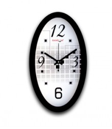 Random Oval Metrix Analog Wall Clock RC-0334-METRIX