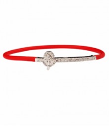Tanya Rossi Sterling Round Silicon Red Bracelet TRBR31A