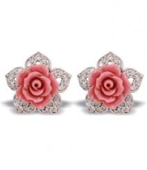Tanya Rossi Coral Flower Light Pink Earrings TRE435A