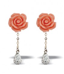 Tanya Rossi Coral Orange Long Earrings TRE462A