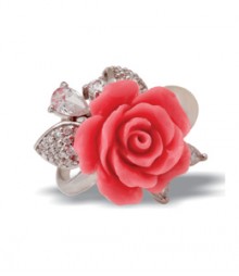 Tanya Rossi Pink Coral Sterling Silver Rings TRR177B