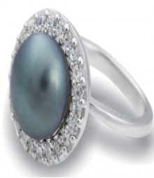Tanya Rossi Grey Round Pearl Rings TRR211A