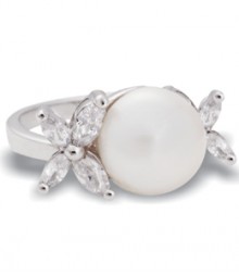 Tanya Rossi Pave Pearl Sterling Silver Rings TRR314A
