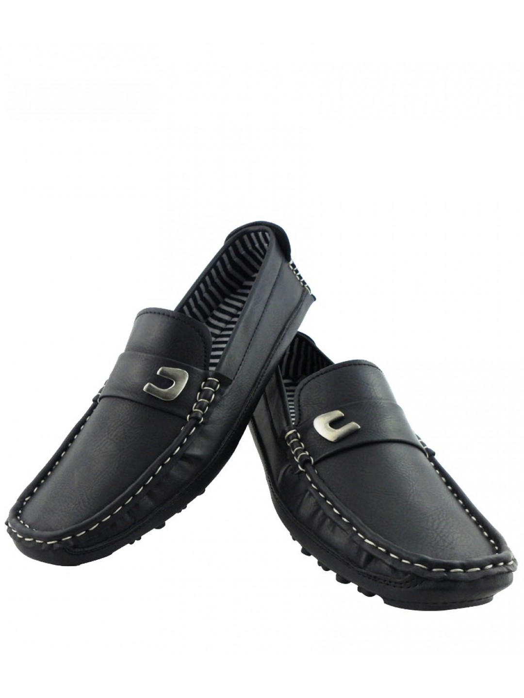 Elvace Stylish Comfy Black Loafer Men Shoes 6007